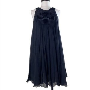 Vanessa Bruno black silk baby doll dress